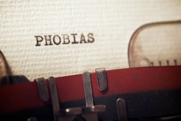 Das Mit Der Schreibmaschine Geschriebene Wort Phobien — Stockfoto