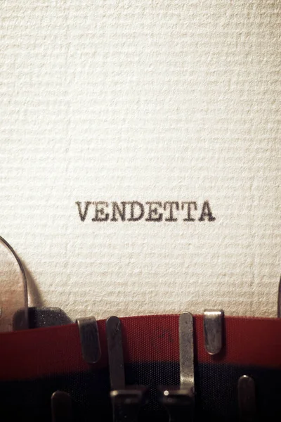 Ordet Vendetta Skrivet Med Skrivmaskin — Stockfoto