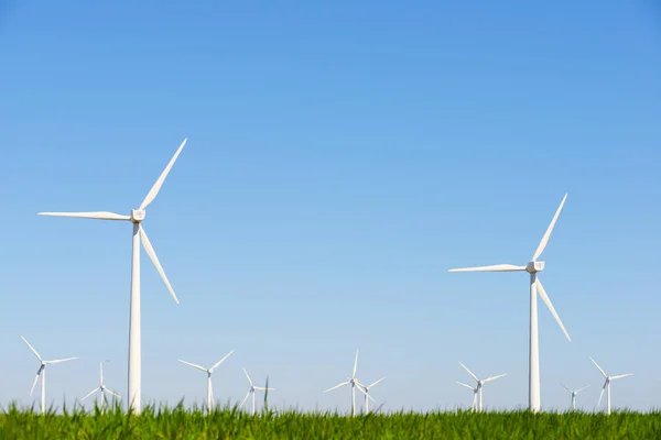 Turbinas Eólicas Para Produção Energia Elétrica Província Zaragoza Aragão Espanha — Fotografia de Stock