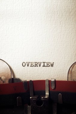 Bir daktilo ile yazılmış kelime özeti.