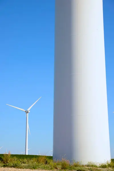 Větrné Turbíny Pro Výrobu Elektrické Energie Provincie Zaragoza Aragon Španělsku — Stock fotografie