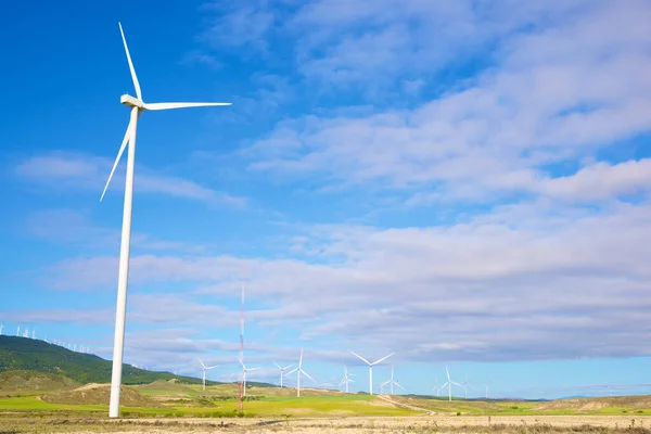 Turbinas Eólicas Para Produção Energia Elétrica Província Zaragoza Aragão Espanha — Fotografia de Stock