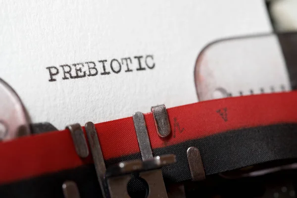 Palavra Prebiótico Escrito Com Uma Máquina Escrever — Fotografia de Stock