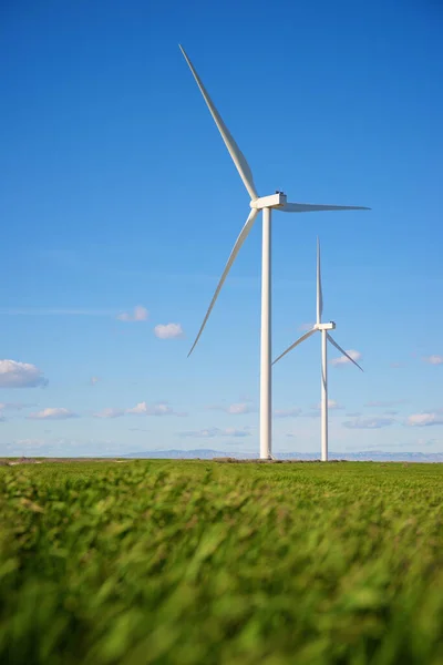 Turbinas Eólicas Para Produção Energia Elétrica Província Zaragoza Aragão Espanha — Fotografia de Stock