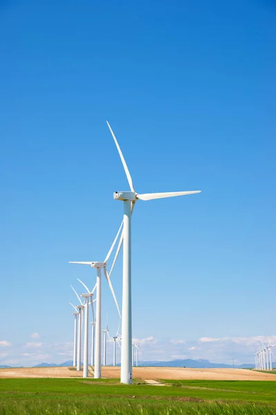 Windturbines Voor Elektrische Productie Provincie Zaragoza Aragon Spanje — Stockfoto