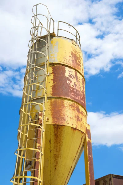 Metal Tanks Farm Zaragoza Province Aragon Spain — Stock Photo, Image