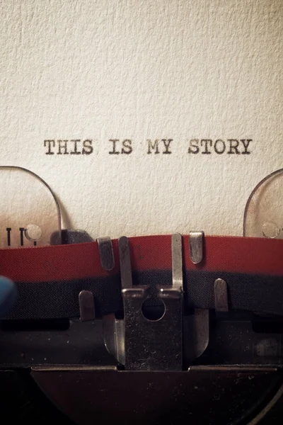 Esta Minha Frase História Escrita Com Uma Máquina Escrever — Fotografia de Stock