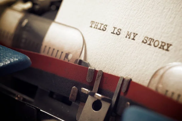 Esta Minha Frase História Escrita Com Uma Máquina Escrever — Fotografia de Stock