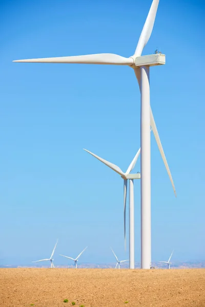 Wind Turbines Electric Power Production Zaragoza Province Aragon Spain — Stock Photo, Image