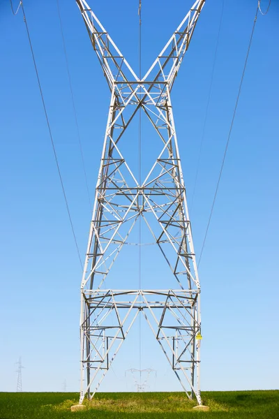 Línea Eléctrica Zaragoza Provincia Aragón España — Foto de Stock