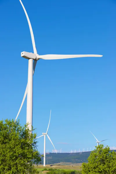 Wind Turbines Electric Power Production Zaragoza Province Aragon Spain — Stock Photo, Image