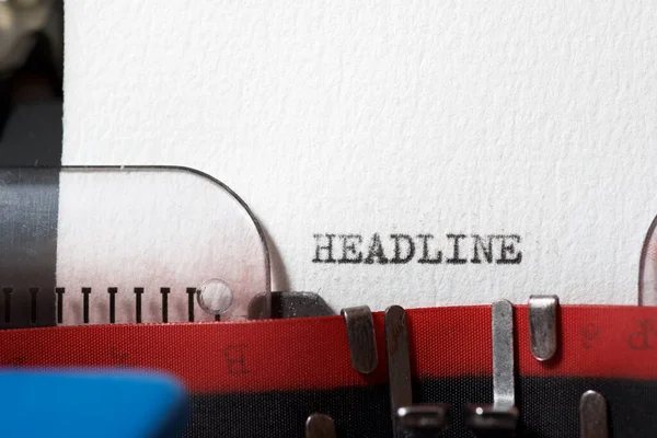 Word Headline Written Typewriter — Stok fotoğraf