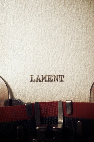 Word Lament Written Typewriter — Foto de Stock