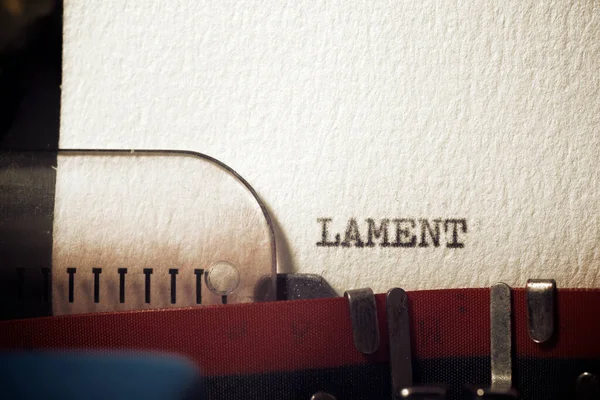 Word Lament Written Typewriter — Stok fotoğraf