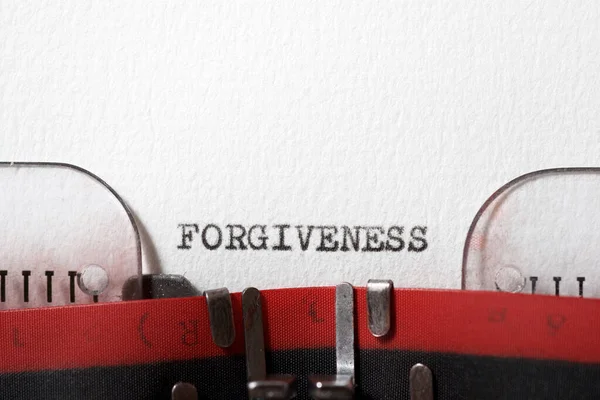 Ordet Förlåtelse Skrivet Med Skrivmaskin — Stockfoto