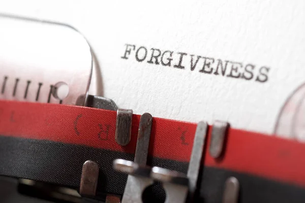 Word Forgiveness Written Typewriter — Foto de Stock