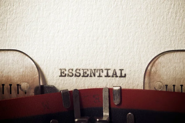 Word Essential Written Typewriter — Fotografia de Stock