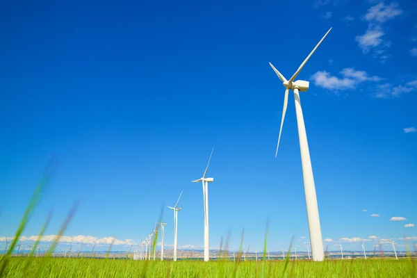 Windturbines Voor Elektrische Productie Provincie Zaragoza Aragon Spanje — Stockfoto