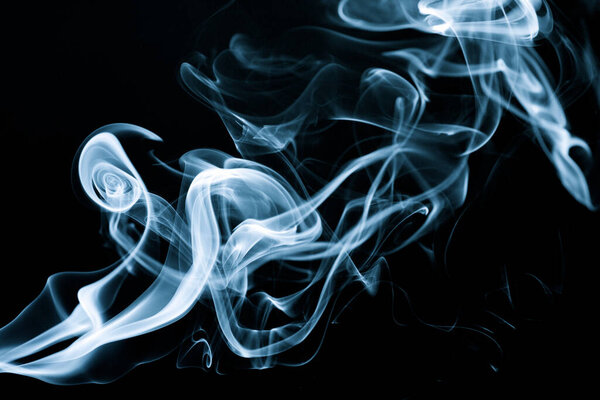 Abstraction created with smoke on a black background.