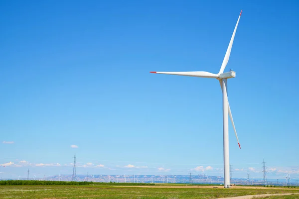 Turbine Eoliche Produzione Energia Elettrica Provincia Saragozza Aragona Spagna — Foto Stock