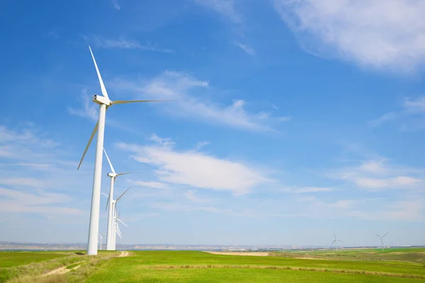 Wind Turbines Electric Power Production Zaragoza Province Aragon Spain — Stock Photo, Image