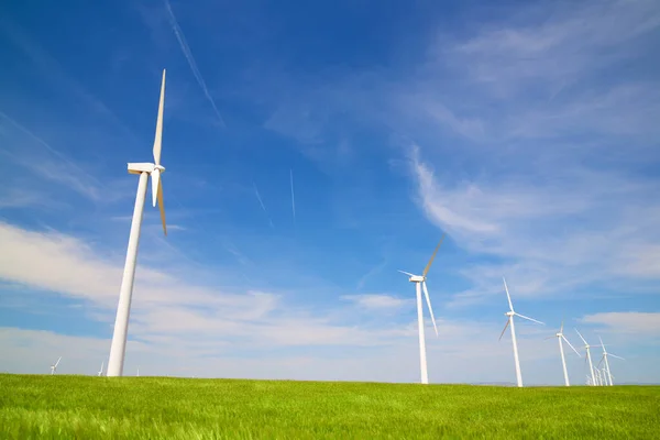 Turbinas Eólicas Para Producción Energía Eléctrica Provincia Zaragoza Aragón España — Foto de Stock