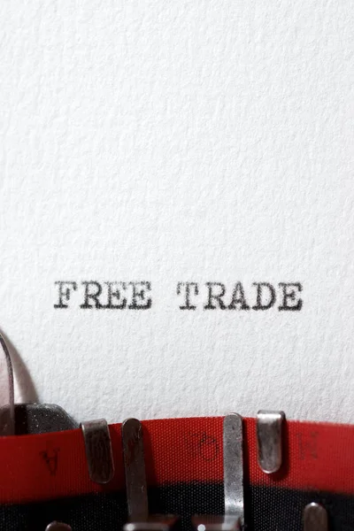 Free Trade Phrase Written Typewriter — Stock Photo, Image