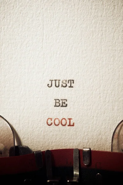 Just Cool Phrase Written Typewriter — Stock Photo, Image