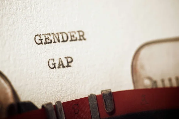 Gender Gap Zin Geschreven Met Een Typemachine — Stockfoto