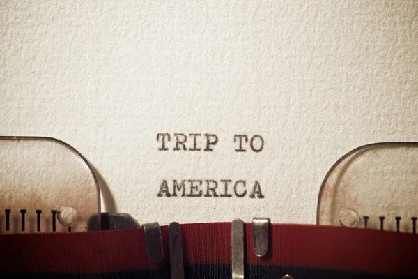 Trip America Phrase Written Typewriter — Stock Photo, Image