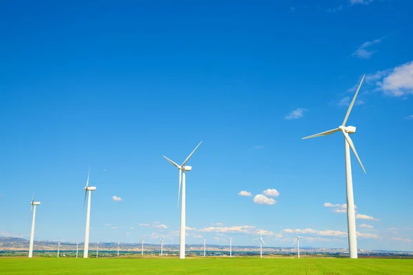 Turbinas Eólicas Para Producción Energía Eléctrica Provincia Zaragoza Aragón España — Foto de Stock