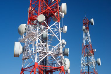 Telecommunications towers view clipart