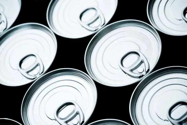 Cans close up — Stock Photo, Image