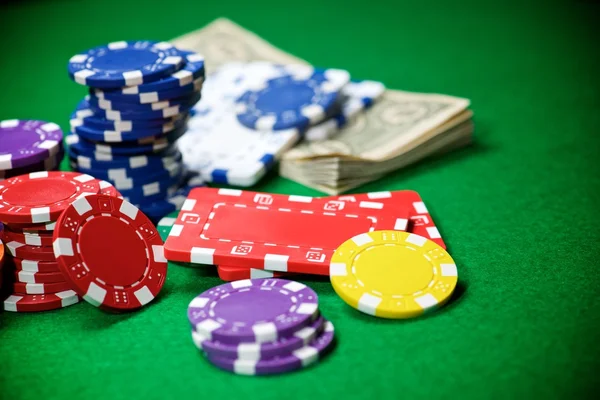 Casino chips weergave — Stockfoto