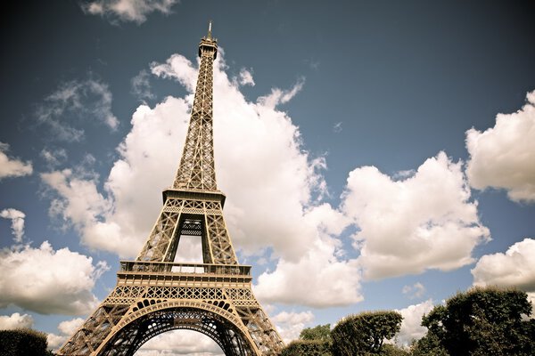 Eiffel Tower view in Paris, France.