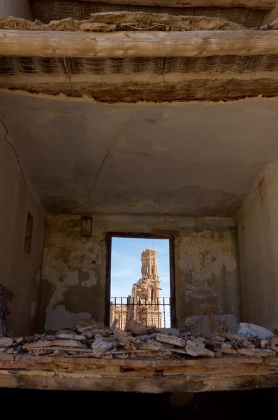 村拆除 belchite — 图库照片