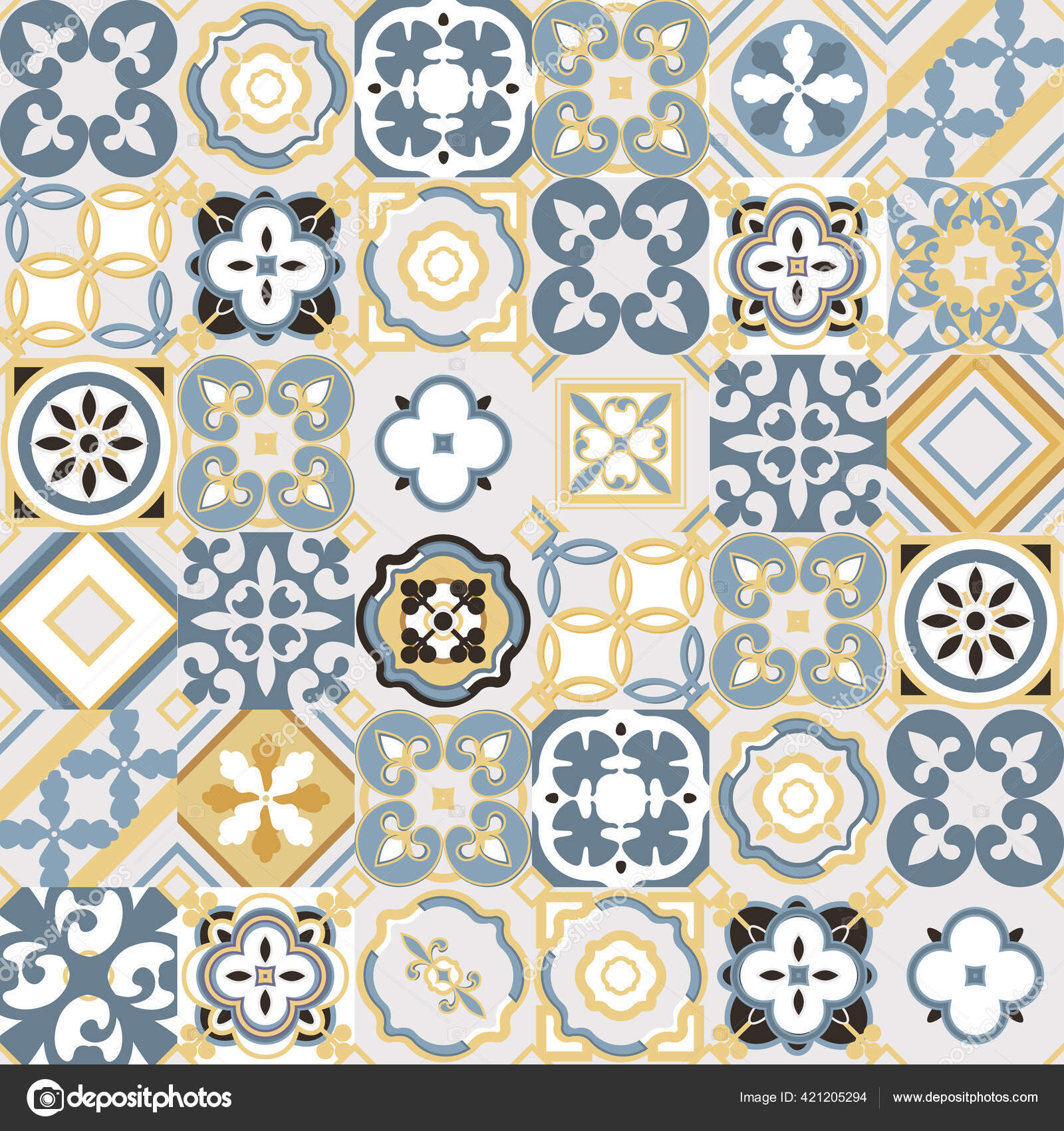 Vintage Seamless Tile Pattern Morocco, Mosaic Tile Patterns