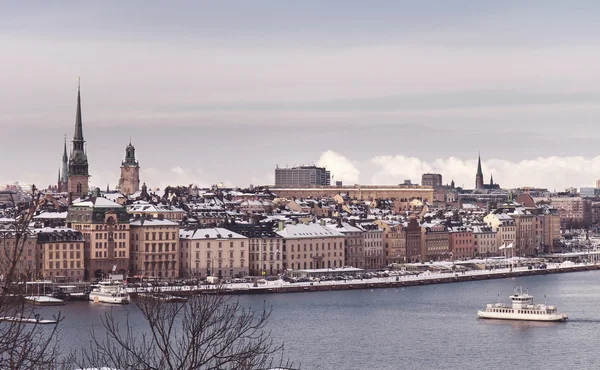 斯德哥尔摩的冬天城市景观 — 图库照片