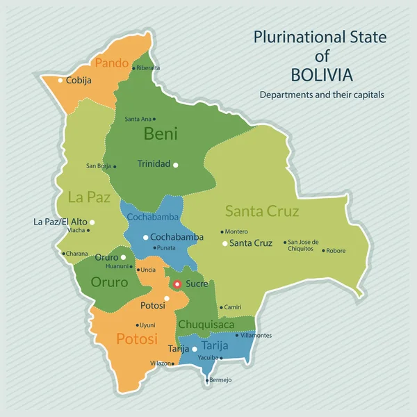 Harta administrativă a Boliviei — Vector de stoc