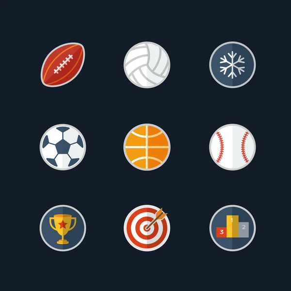 Platte ontwerp sport pictogrammen — Stockvector