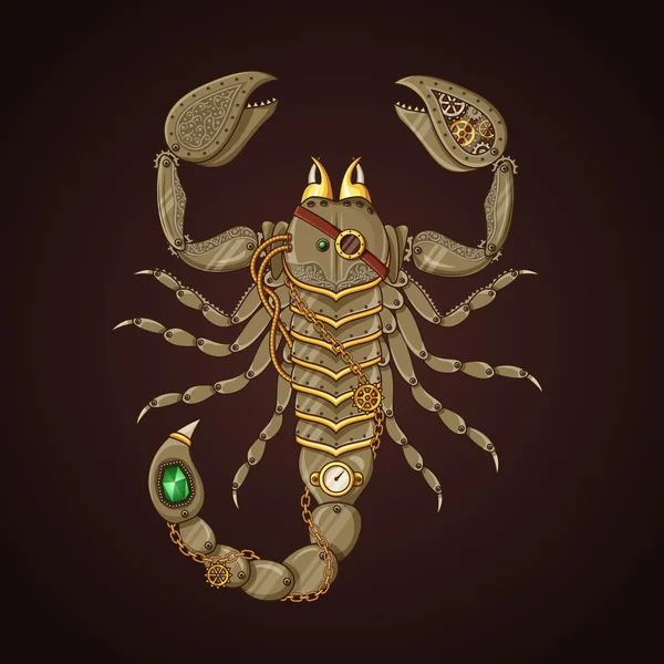 Steampunk mechaniczne Scorpion — Wektor stockowy