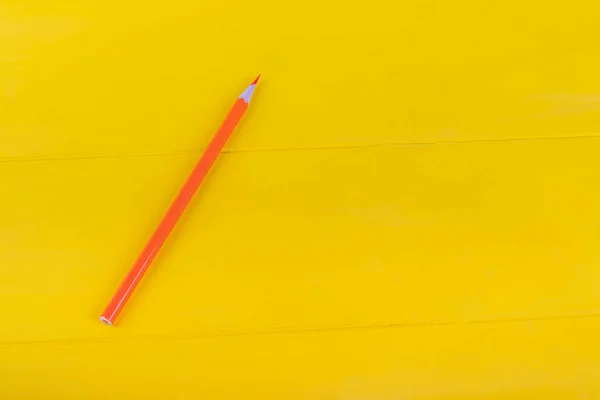 Studio Lighting Wooden Background Painted Yellow Pencil — Stock Photo, Image