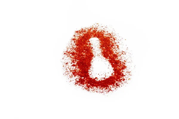 Студійне Освітлення Червона Паприка Спеції Дерев Яній Ложці Білому Тлі — стокове фото