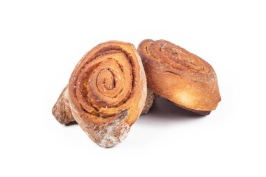 Stüdyo ışıkları. Ev yapımı kekler. Beyaz bir arka planda. Yakın plan.