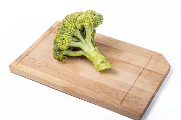 Studio Verlichting Witte Achtergrond Groene Broccoli Close — Stockfoto