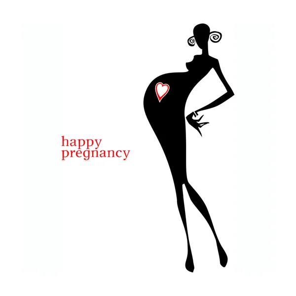 Illustration vectorielle de silhouettes féminines enceintes — Image vectorielle