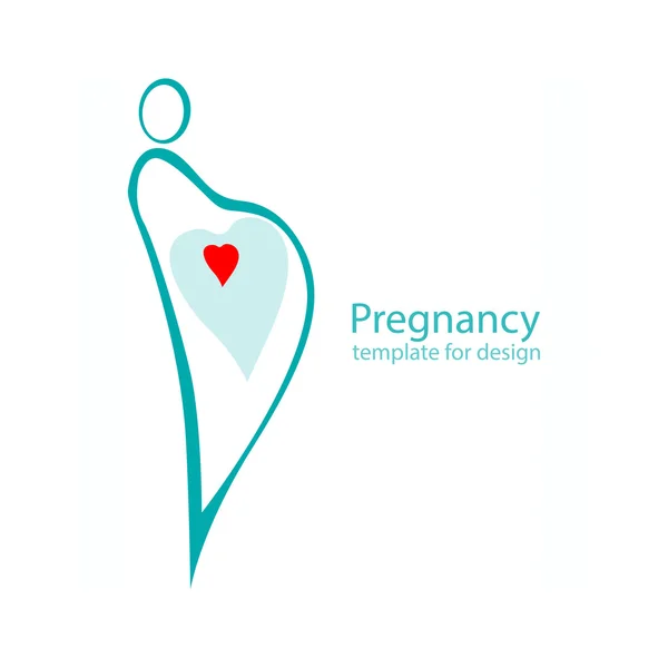 Vektorové ilustrace těhotných žen stylizované silueta s — Stockový vektor