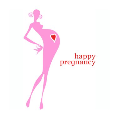 Hamile kadın siluetleri vektör çizim