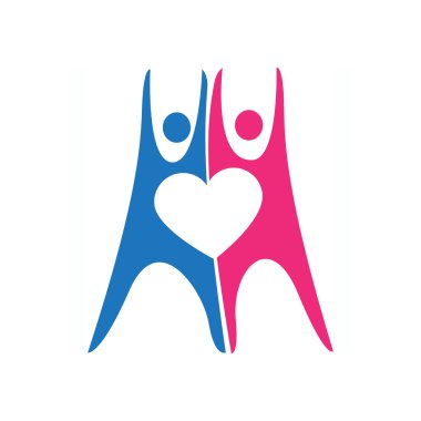 Sevgi dolu çift renkli simgeler