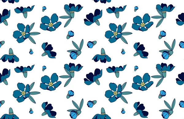 Seamless pattern of forget-me — Stock Vector